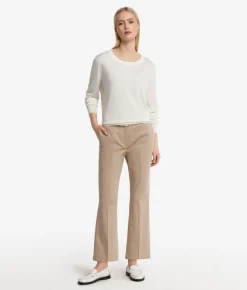 Pantalone trombetta in tessuto di cotone