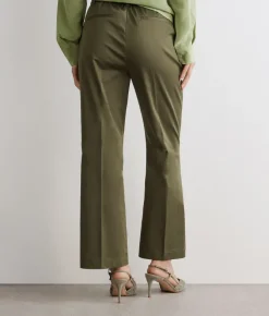 Pantalone trombetta in tessuto di cotone
