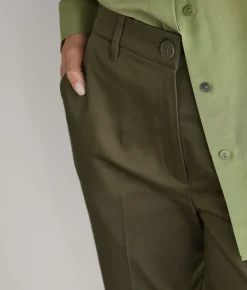 Pantalone trombetta in tessuto di cotone