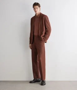 Pantalone waffle in lino cotone