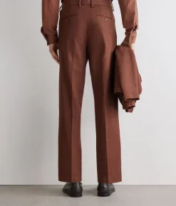 Pantalone waffle in lino cotone
