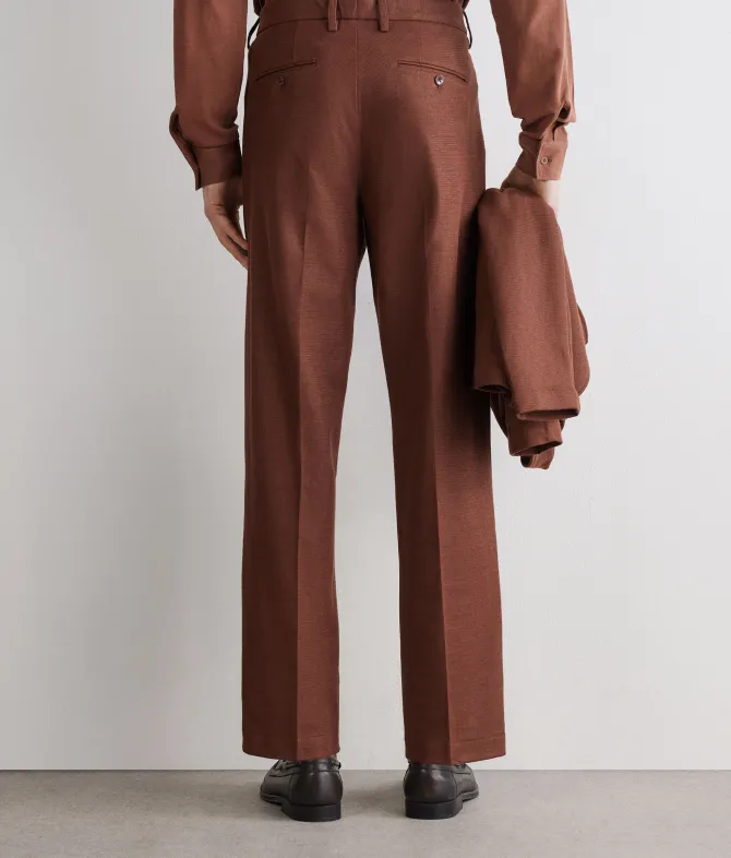 Pantalone waffle in lino cotone