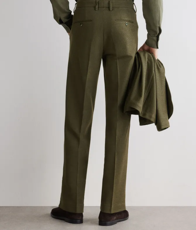 Pantalone waffle in lino cotone