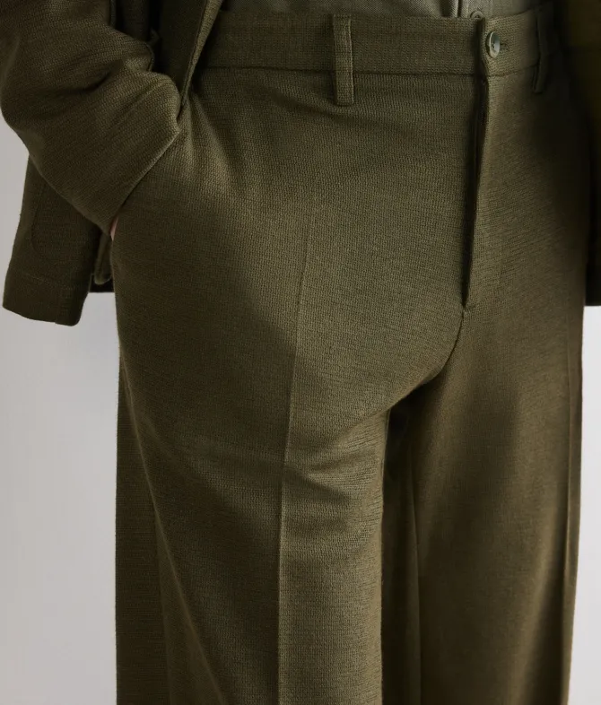 Pantalone waffle in lino cotone