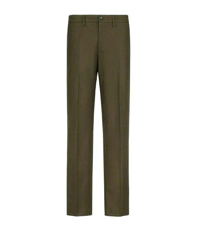 Pantalone waffle in lino cotone