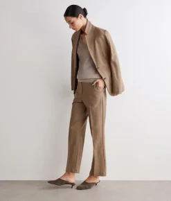 Pantalone waffle in lino cotone