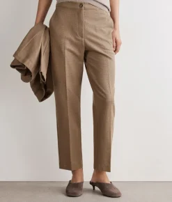 Pantalone waffle in lino cotone