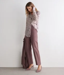 Pantalone waffle in lino cotone