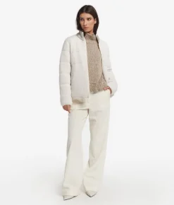 Piumino reversibile in cashmere tricot lamé