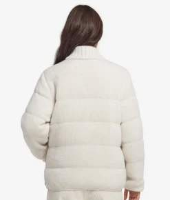 Piumino reversibile in cashmere tricot lamé