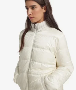 Piumino reversibile in cashmere tricot lamé