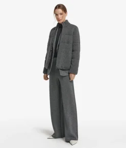 Piumino reversibile in cashmere tricot lamé