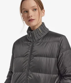 Piumino reversibile in cashmere tricot lamé
