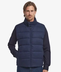 Piumino smanicato in cashmere e seta