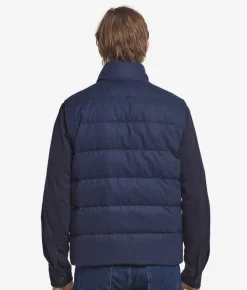 Piumino smanicato in cashmere e seta