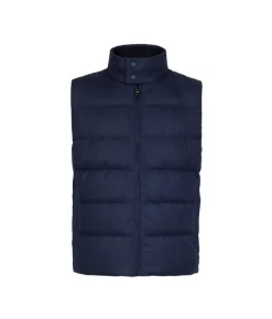 Piumino smanicato in cashmere e seta
