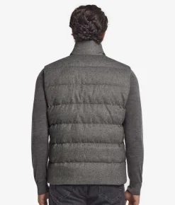 Piumino smanicato in cashmere e seta