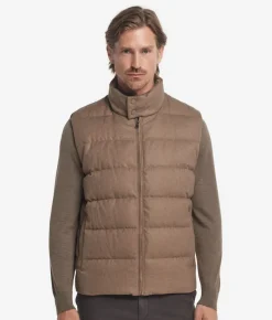 Piumino smanicato in cashmere e seta