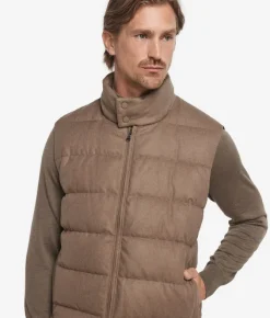Piumino smanicato in cashmere e seta