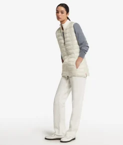 Piumino smanicato reversibile con cashmere