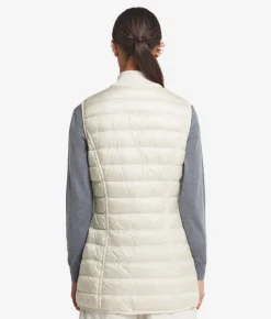 Piumino smanicato reversibile con cashmere