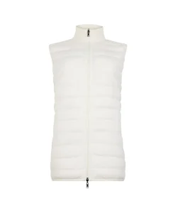 Piumino smanicato reversibile con cashmere