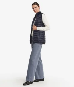 Piumino smanicato reversibile con cashmere