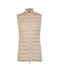 Piumino smanicato reversibile con cashmere