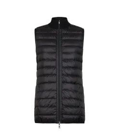 Piumino smanicato reversibile con cashmere