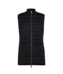 Piumino smanicato reversibile con cashmere