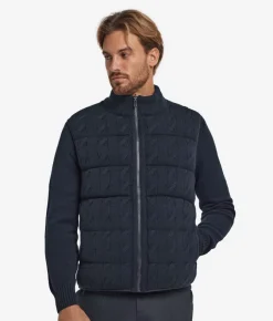 Piumino smanicato reversibile con trecce in Cashmere Ultrasoft