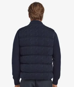 Piumino smanicato reversibile con trecce in Cashmere Ultrasoft