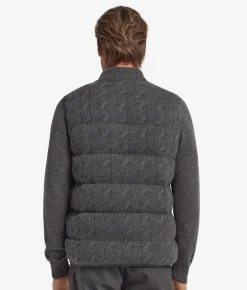 Piumino smanicato reversibile con trecce in Cashmere Ultrasoft