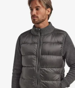 Piumino smanicato reversibile con trecce in Cashmere Ultrasoft