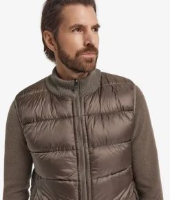 Piumino smanicato reversibile con trecce in Cashmere Ultrasoft