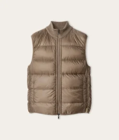 Piumino smanicato reversibile coste frisee in cashmere