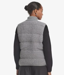 Piumino smanicato reversibile in bouclé