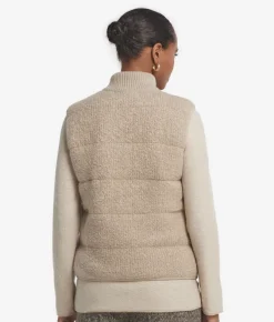 Piumino smanicato reversibile in bouclé