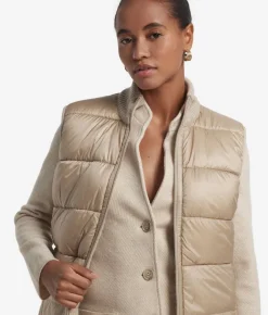 Piumino smanicato reversibile in bouclé