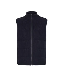 Piumino smanicato reversibile in cashmere