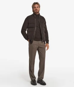 Piumino smanicato reversibile in cashmere