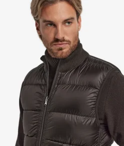 Piumino smanicato reversibile in cashmere