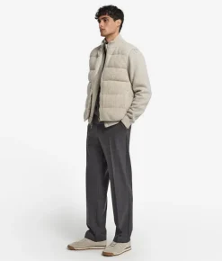 Piumino smanicato reversibile in cashmere