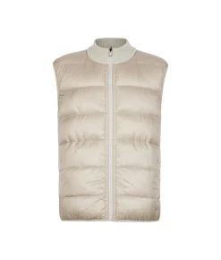 Piumino smanicato reversibile in cashmere