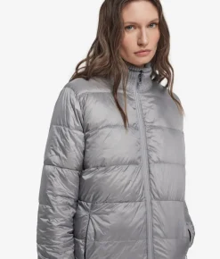 Piumino trecce reversibile in cashmere e tessuto tecnico