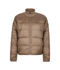 Piumino trecce reversibile in cashmere e tessuto tecnico