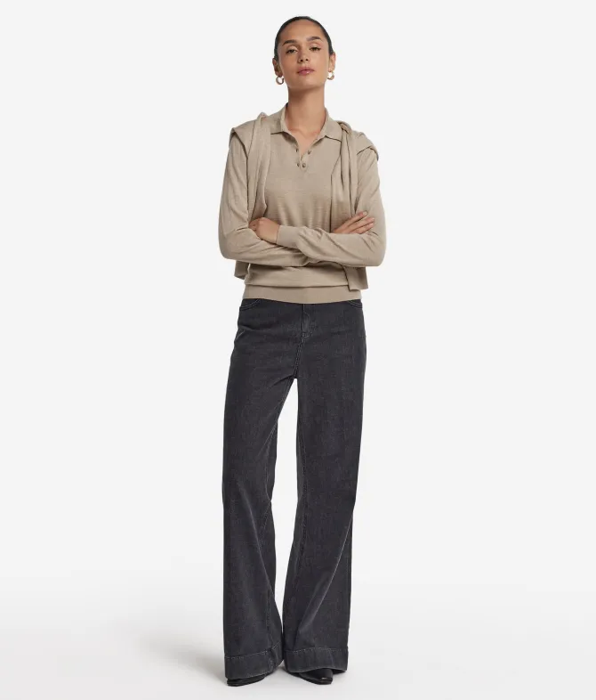 Polo a manica lunga in Cashmere Ultrafine
