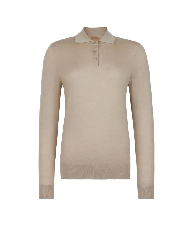 Polo a manica lunga in Cashmere Ultrafine