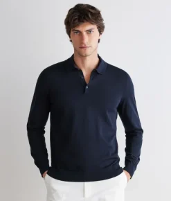 Polo a manica lunga in cotone