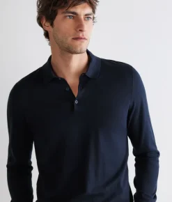 Polo a manica lunga in cotone